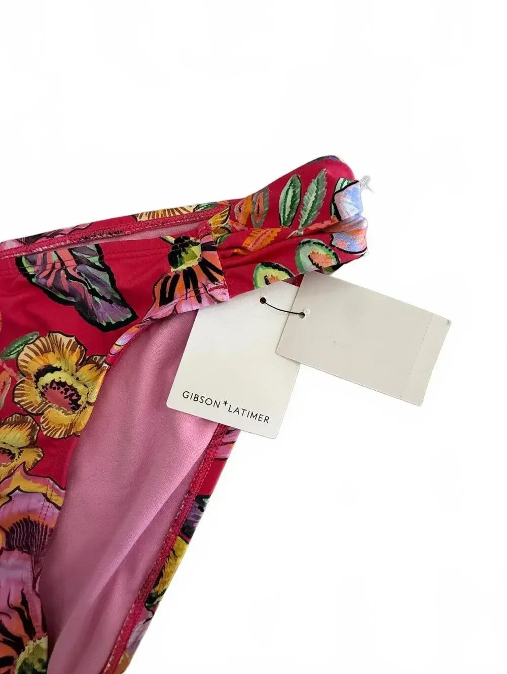 Gibson Latimer Pink Floral Bikini Bottoms Size Small